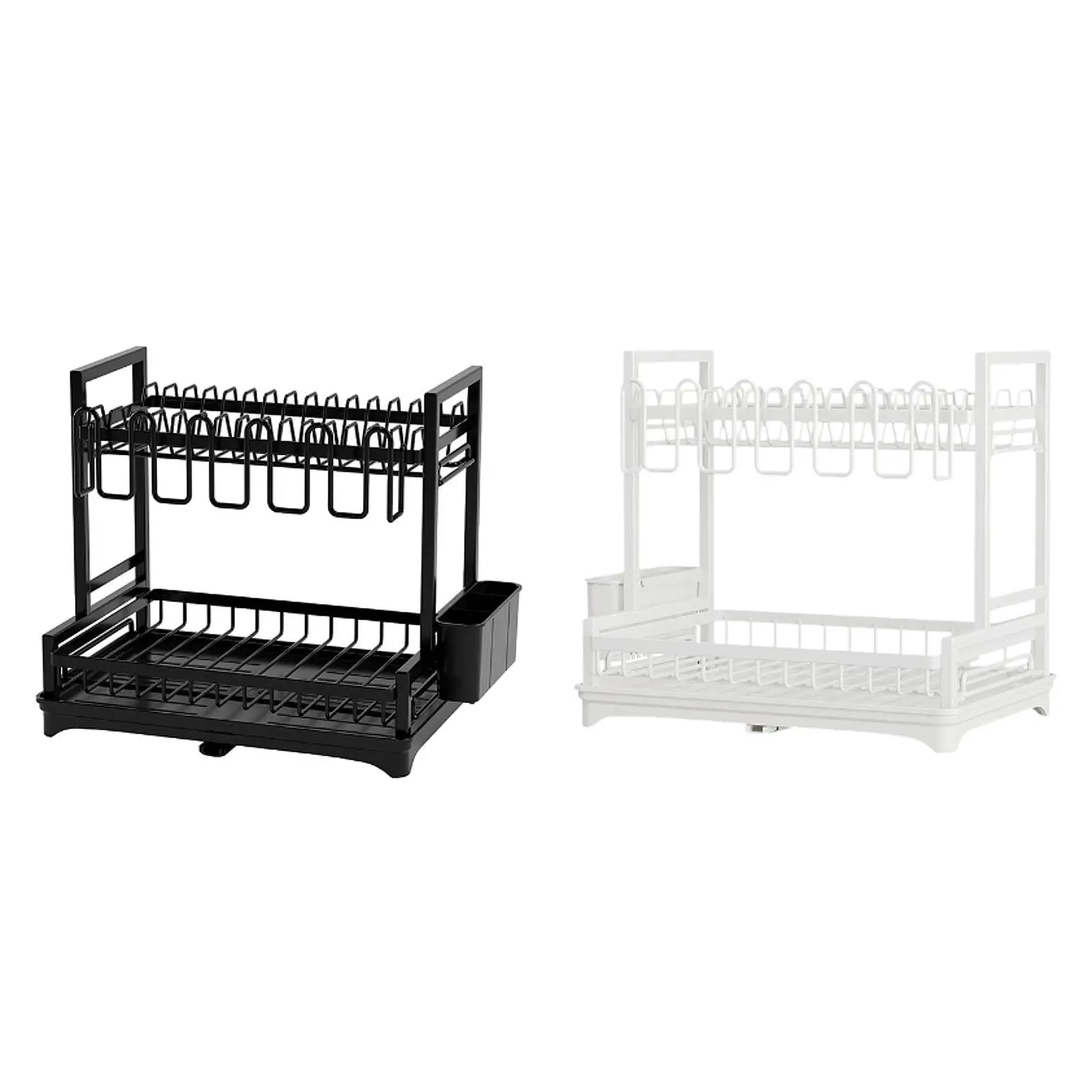 

2 Tier Cups Holder Dish Drying Rack for Kitchen Counter for Hotel Home RV