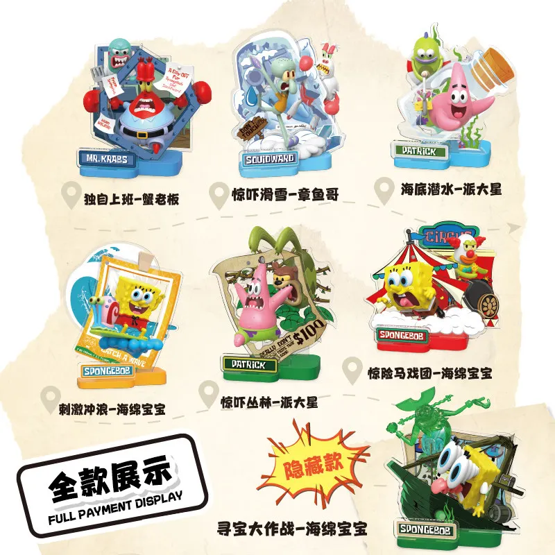 SpongeBob Journey Moments Series Blind Box Cartoon Fun Cute Trendy Toy Figurine Official