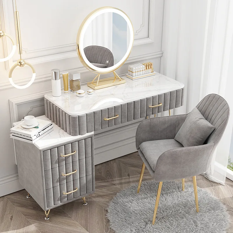 Carla Magic Light Modern Luxury Bedroom Receive Ark Imitation Marble Wind Dressing Table Home Furniture Self-contained Paint