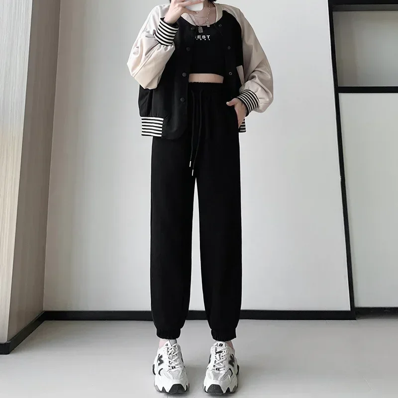 Korean Fashion Casual Women Pants Autumn Winter High Waist Wide Leg Pants Thick Female Straight Long Pants Trousers Y2k Clothes