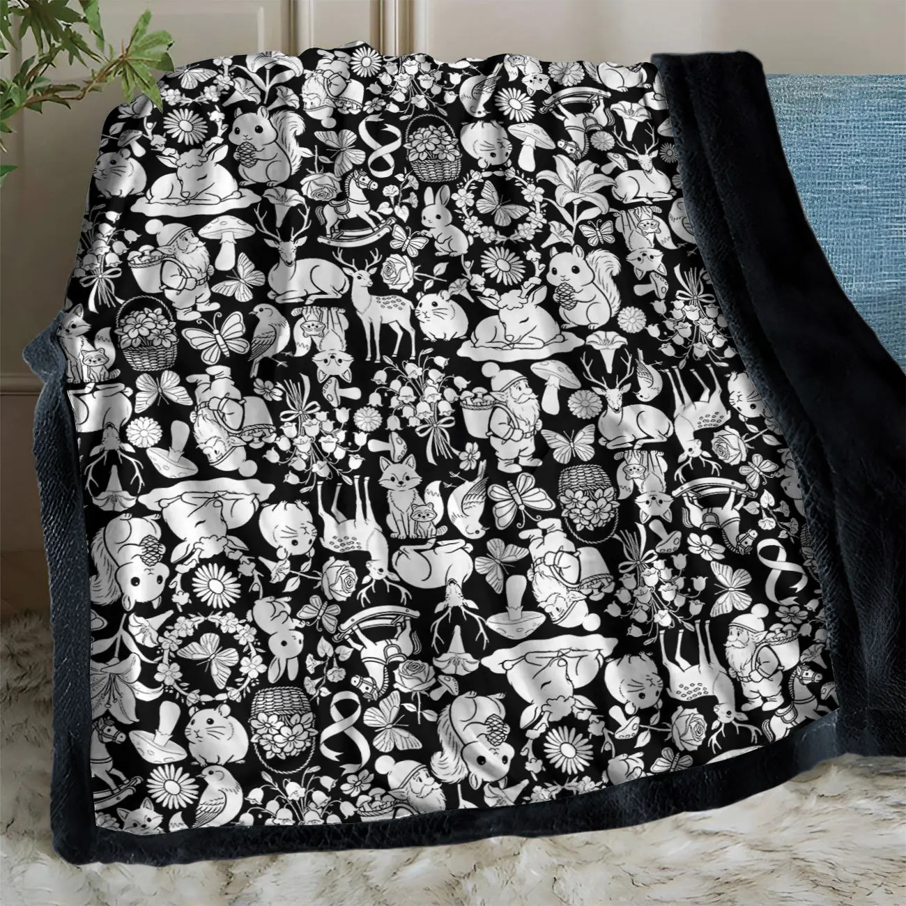 Multipurpose Soft Hand Coloring Blanket DIY Coloring Blanket Explosive Fashion Handmade Painting Brush Coloring Blanket HJ