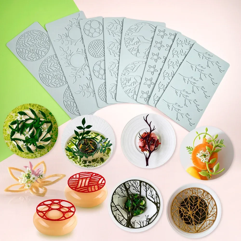 Garland branches and leaves Round forest fondant lace pad Chinese pendulum decorative silicone mold molecules