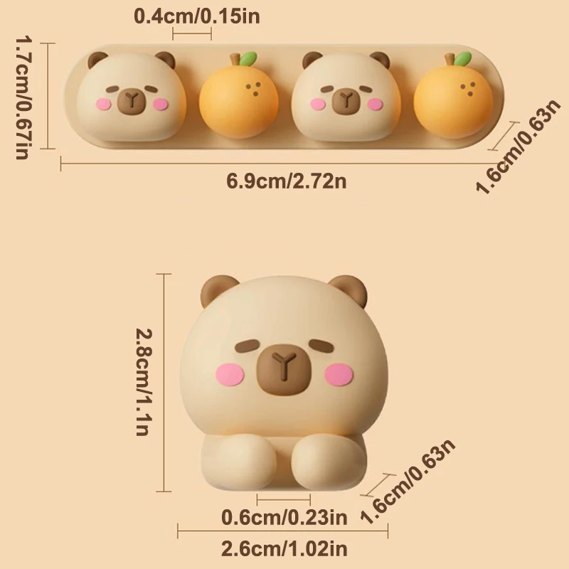 Portable Capybara Cable Organizer Punch-free Silicone Data Cable Fixed Cable Winder Cartoon Charging Cable Storage
