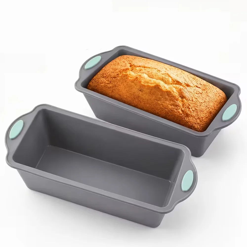 1/2 Stück 10,23 Zoll Silikon-Kuchenform-Set - Antihaft-Brotbackformen - Hitzebeständige rechteckige Kuchenform für Toast – Detail 1