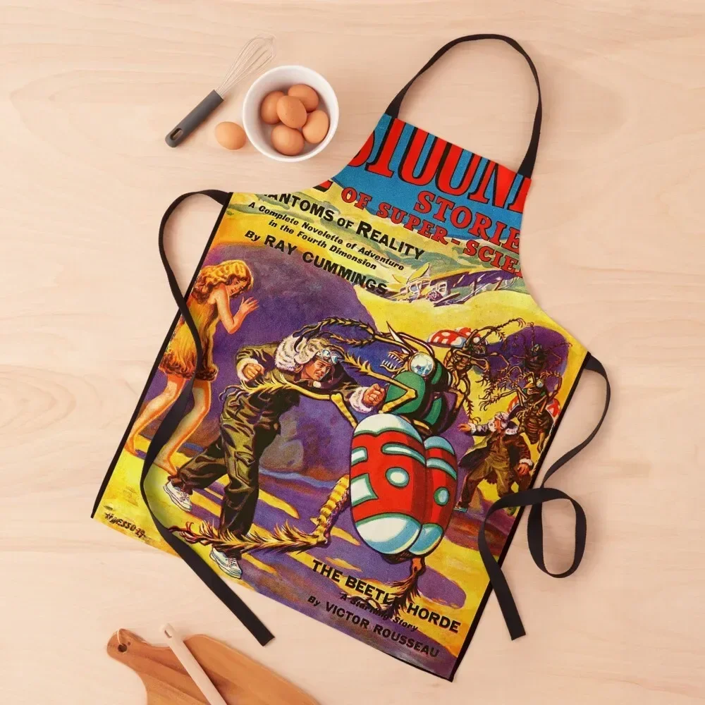 

Astounding Stories of Super Science - Vintage Retro Science Fiction Comic Book Cover Apron For Man Haircut work ladies Apron