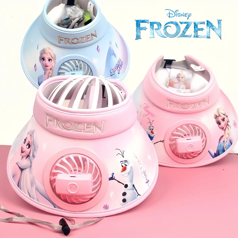 

Шляпа от солнца принцессы Эльзы «Холодное сердце» Диснея, персонализированная креативная модная летняя детская шляпа с веером, праздничный подарок