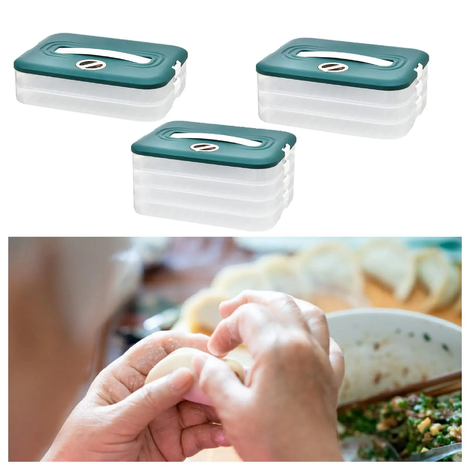 Dumpling Box with Lid Cookie Carrier Multipurpose Multi Layer Dessert Carrier