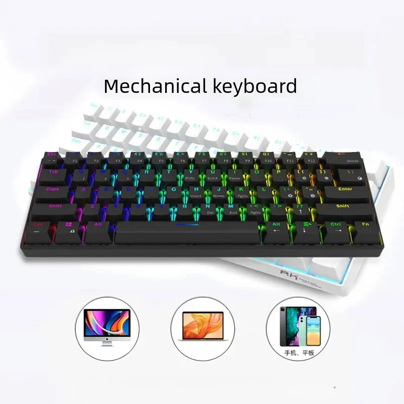 Imagem -02 - Teclado Mecânico para Jogos sem Fio Bluetooth Rgb 60 Desktop Laptop Notebook pc bt Usb Pro Android Rk61