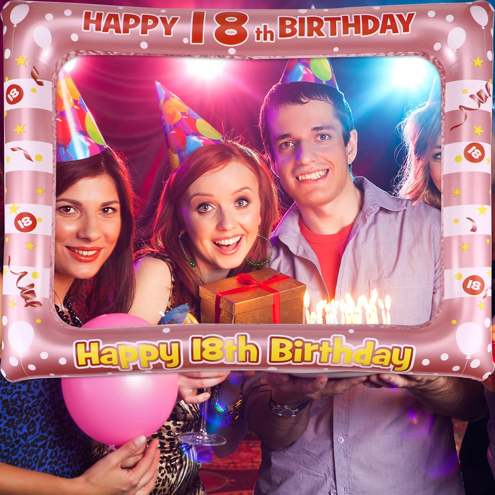 1Pcs Photo Frame Booth Props For Party Photo Booth Birthday Inflatable Pvc Lightweight Memorable Moments Handheld