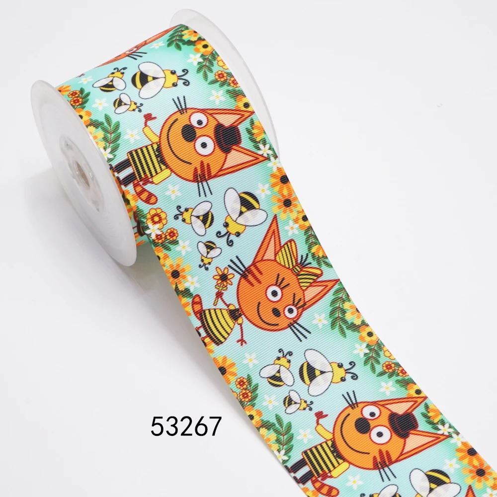 DIY Cartoon Animal Printed Grosgrain Ribbon For Craft Supplies Sewing Accessories 5 Yards. 53266