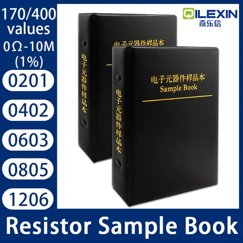 Resistor Kit SMD Book 0805 Resistor Assortment Kit 0201 0402 0603 1206 1% FR-07 170 Values 400 Values 0R-10M Smd DIY Sample Book