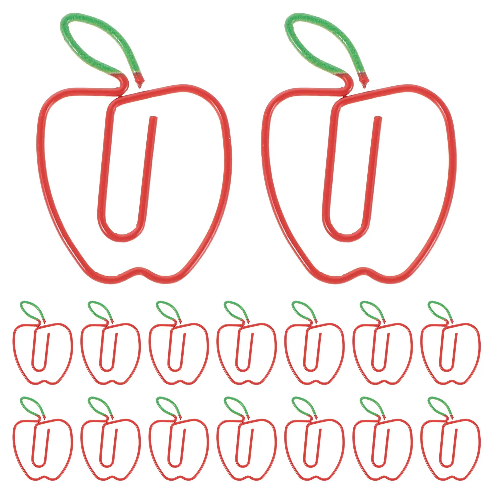 

100 Pcs Creative Paper Clip Decorative Note Apple Shape Clips Colored Small Decorate Book Plastic Office