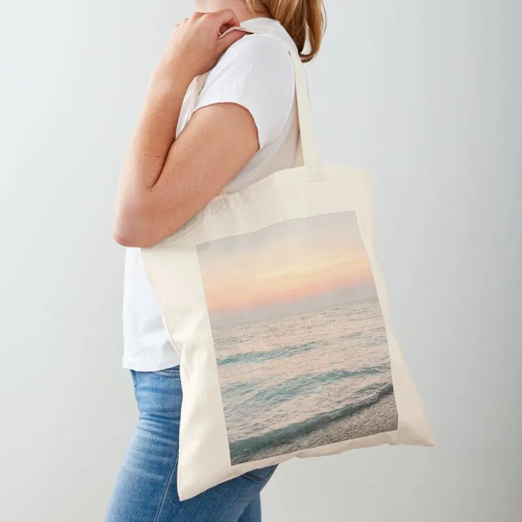

Ocean Waves and Beach Shore at Sunset Tote Bag great bag Women's shopper bag canvas shopping Cloth