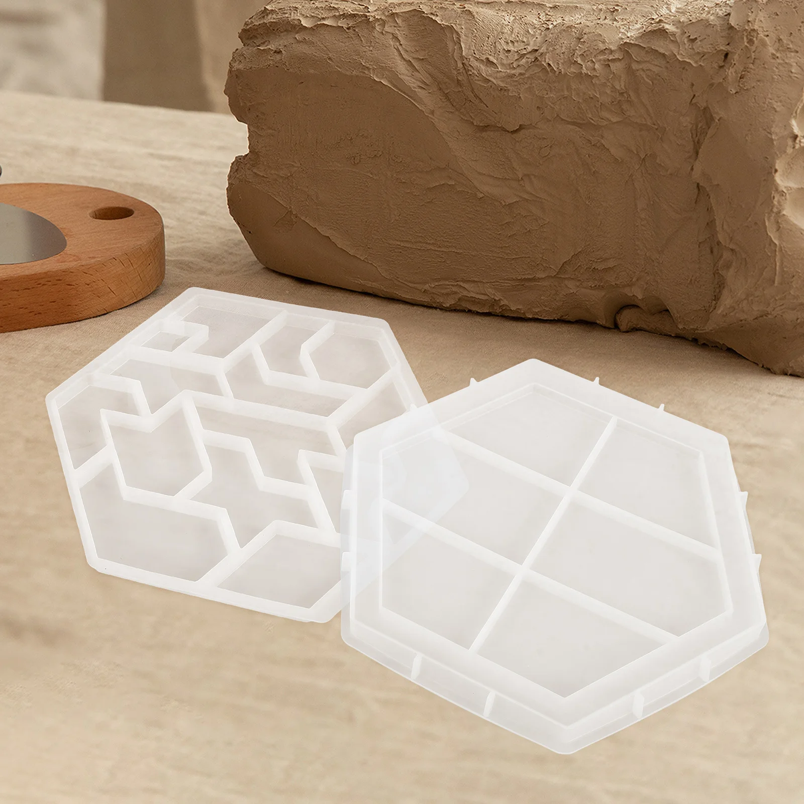 

Hexagon Tangram Mold Silicone Resin Casting Mold for DIY Home Decor and Jewelry Making Creative Puzzle Game Craft Project