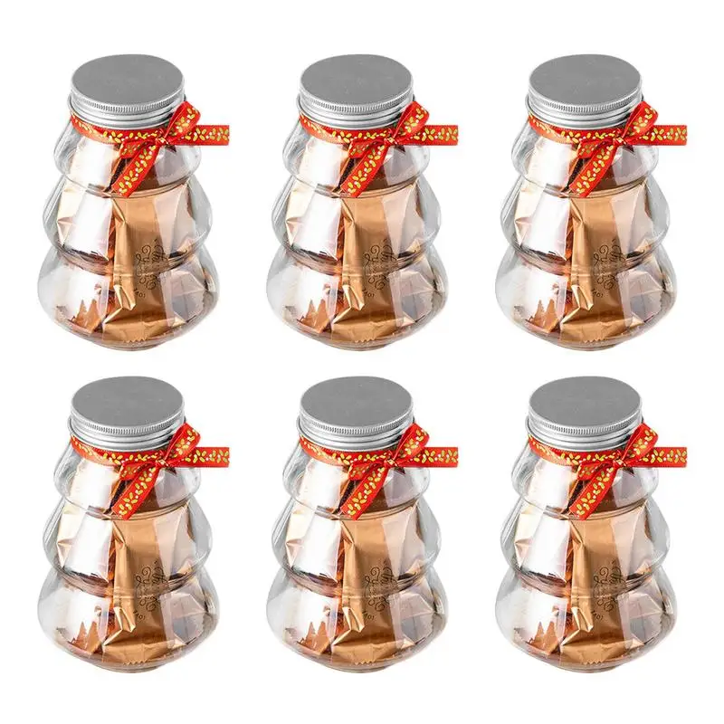 

Tree Candy Jar 6PCS Clear Christmas Tree Shape Candy Boxes Chocolate Treat Party Favor Holders For Birthday Wedding Decor