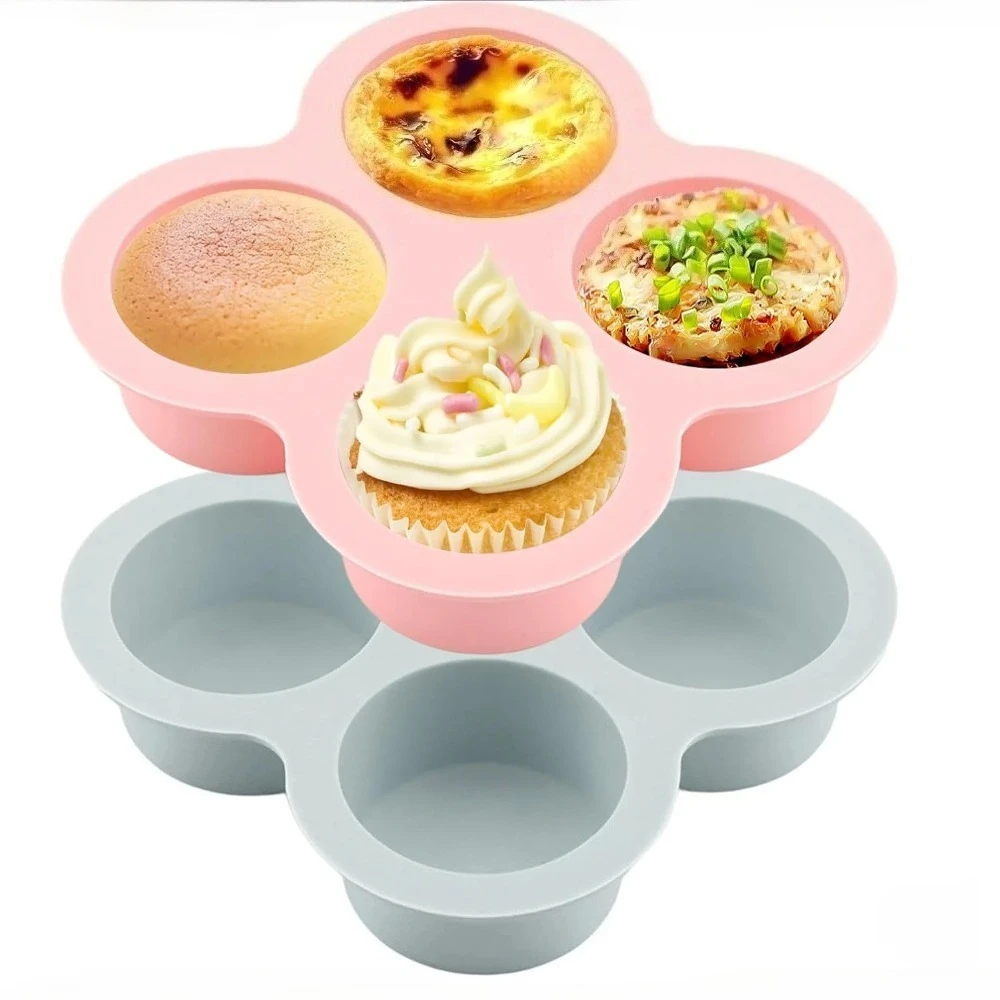 

Многоразовая силиконовая форма для яичного торта, антипригарная фритюрница, инструмент для выпечки, силиконовая форма для кексов для выпечки гамбургеров, булочек с 4 полостями