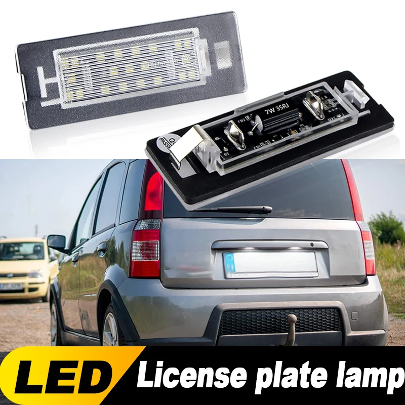 2/10PC For Fiat Panda Mk3 Type 169 2003.09-2012.08 Mk4 (Type 312/319) 2011-up LED License Plate Light Number Plate Lamp 71734797