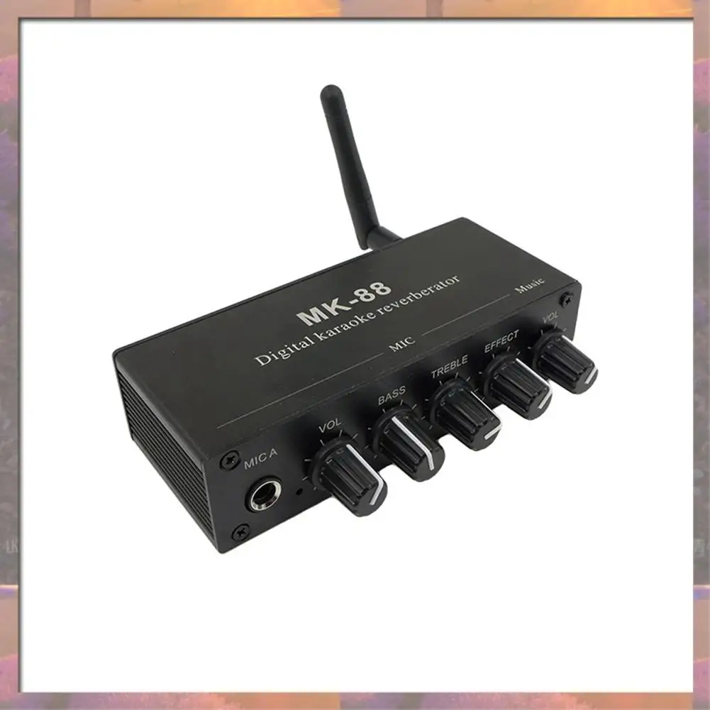 Top Sale MK-88 Digital Karaoke Reverberator Stereo Preamplifier Audio Amplifier Mixing Board With DC 12V Power-Adapter US Plug