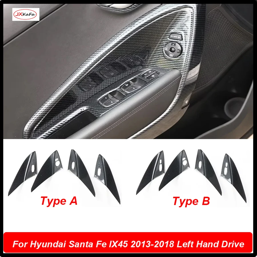 

For Hyundai Santa Fe IX45 2013-2018 Car Door Armrest Handle Cover ABS Sticker Interior Accessories Styling 4pcs/set