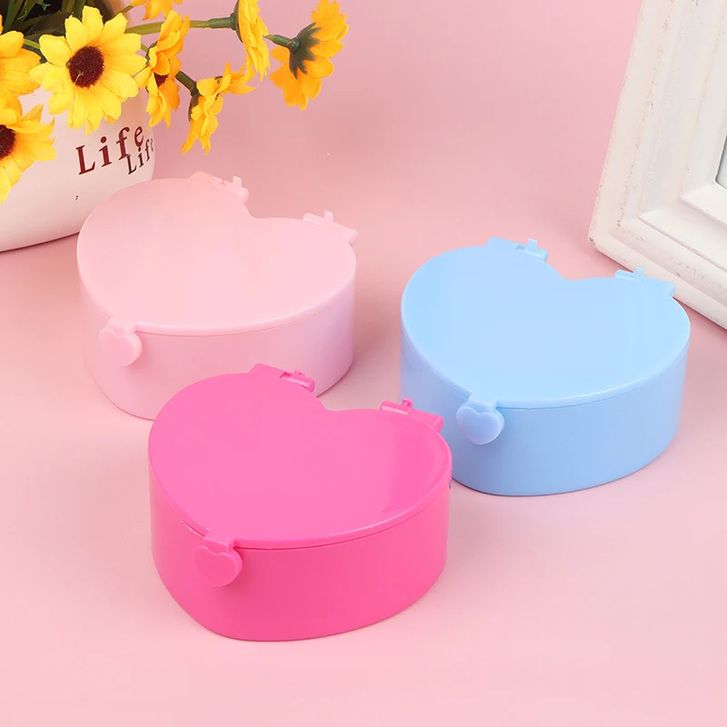 Heart-shaped Jewelry Box Jewelry Storage Box Desktop Student Double Mirror Make Up Organizer Box