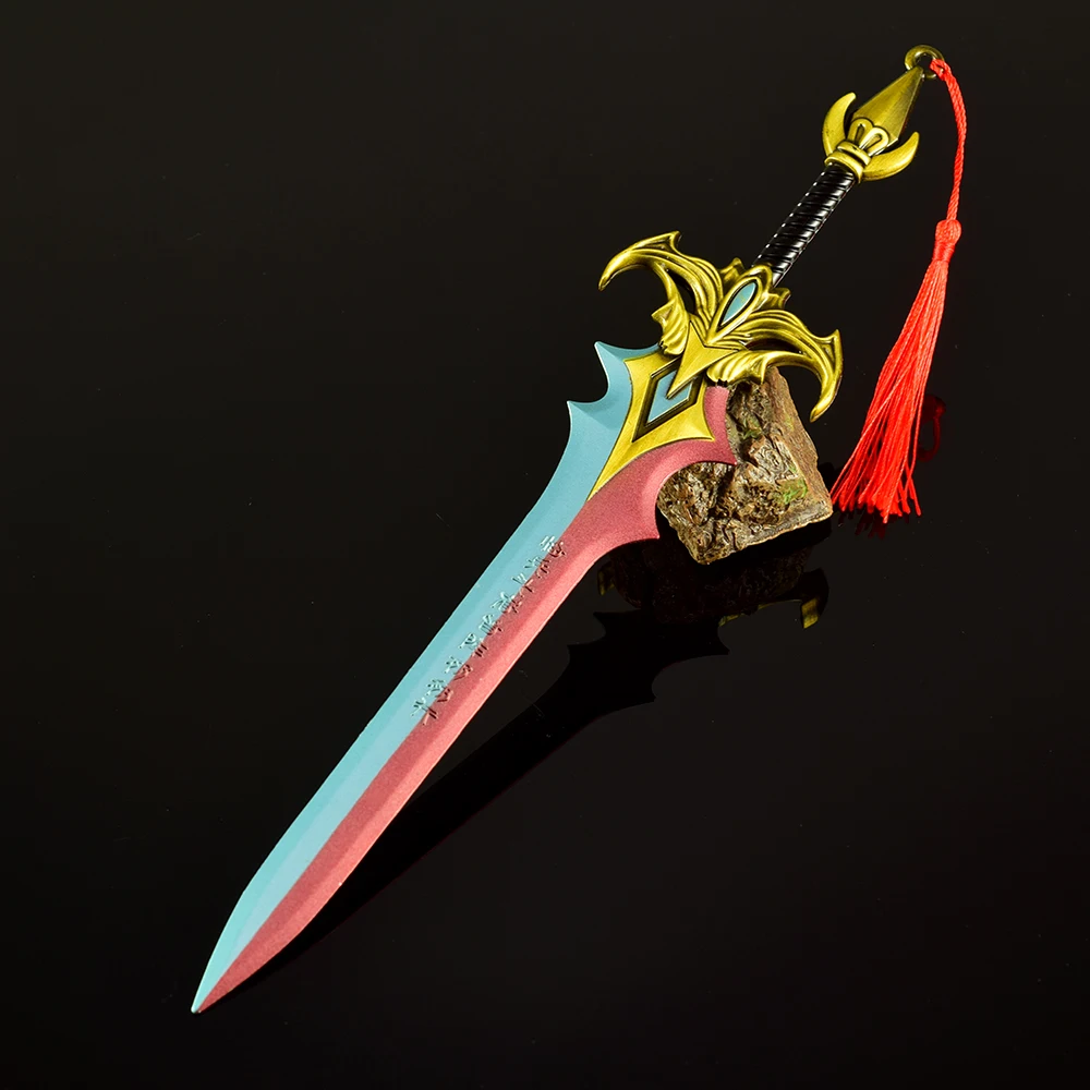30 سنتيمتر/11.8in خلق الآلهة 12 السيوف الطرفية تشو شيان السيف سبيكة الأسلحة لعبة مجسمة حلية شاشة لسطح المكتب جمع