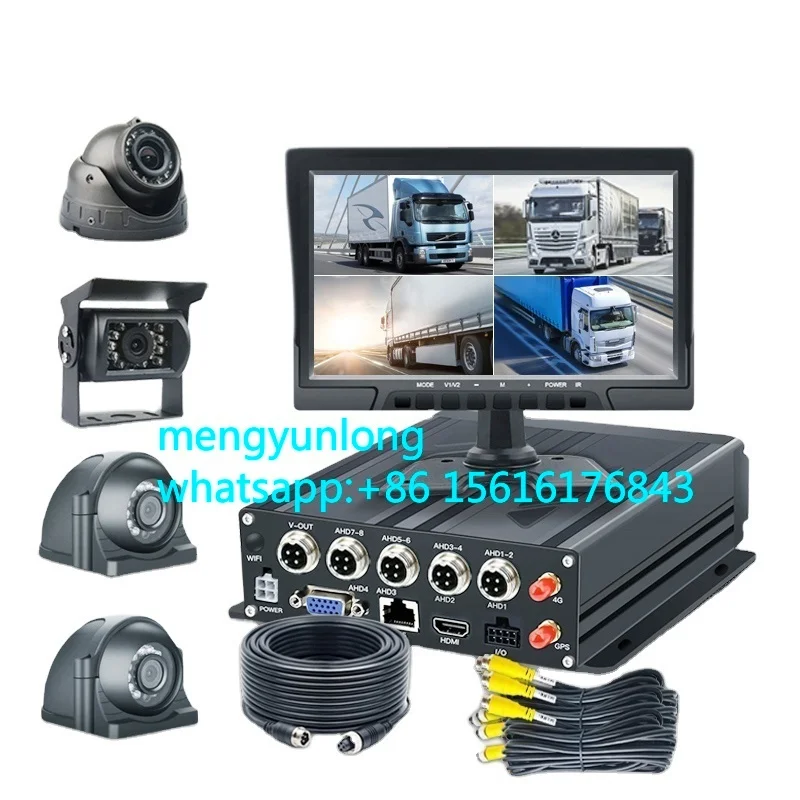 

CCENTEN 10inch MDVR 4CH Car Display Quad Split GPS Reverse Rearview for Truck Vehicle School Bus