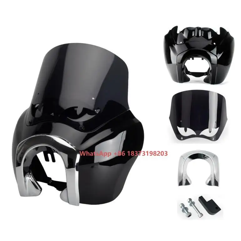 

Club Style Motorcycle Front Fairing Windshield Cover With Trim Bezel for Harley Dyna 1999-2005 FXDB FXDXT 2006-17