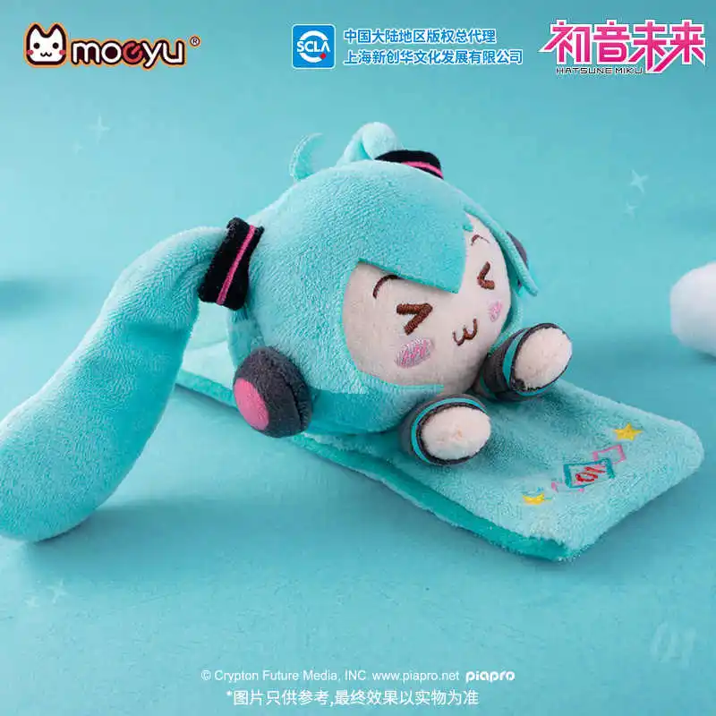 Hatsune miku mini carteira de armazenamento pulseira de pelúcia série olho estrabido saco de fone de ouvido bluetooth miku anime brinquedo de pelúcia periférico