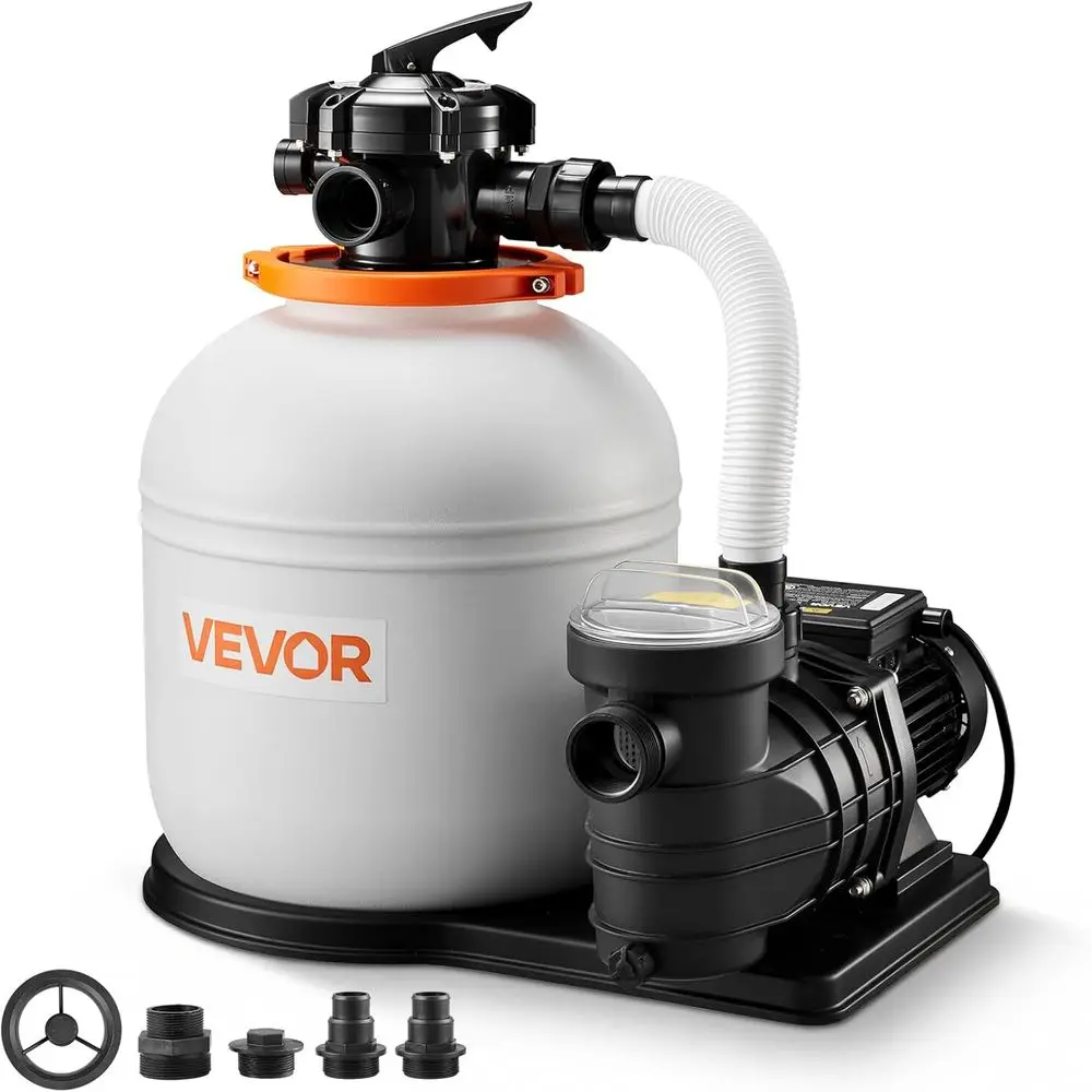 

16 in Sand ilter Pump or Above Ground Pool, 0.75 HP 4400 GPH, Swimming Pool Sand ilter Pump with Pre-Assembled Core & Leak-Resis