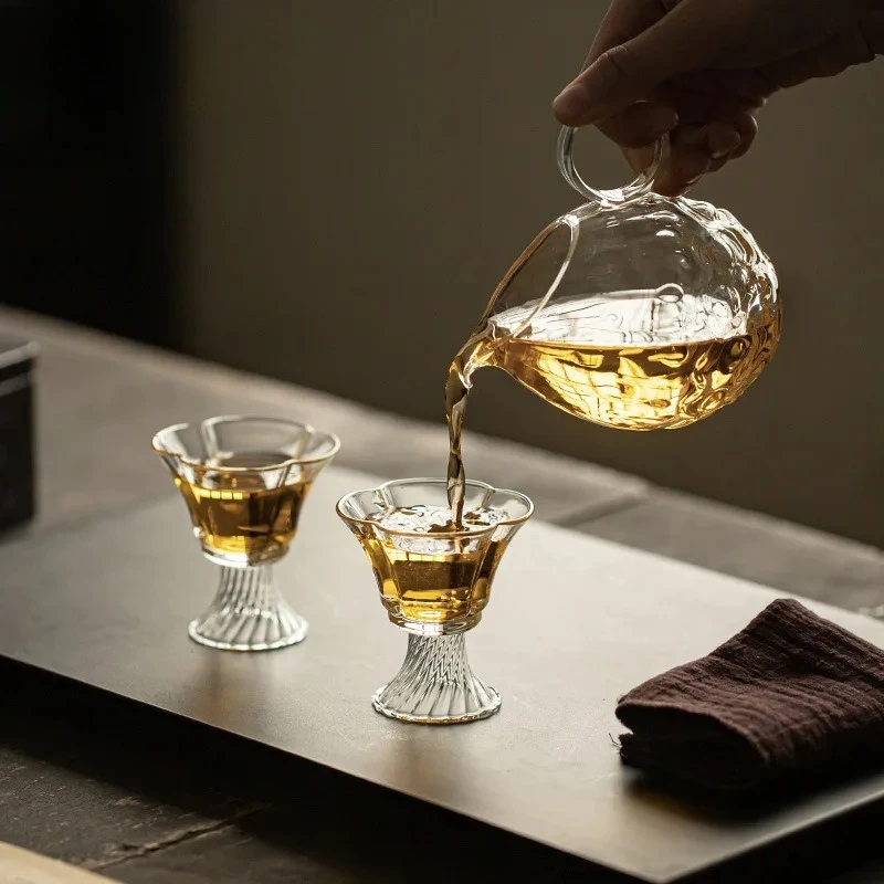 250ML High Borosilicate Glass Crystal Beads Tea Pitcher Tea Divider Cha Hai Dispenser Justice Cup Fair Mug Drinkware Supplies