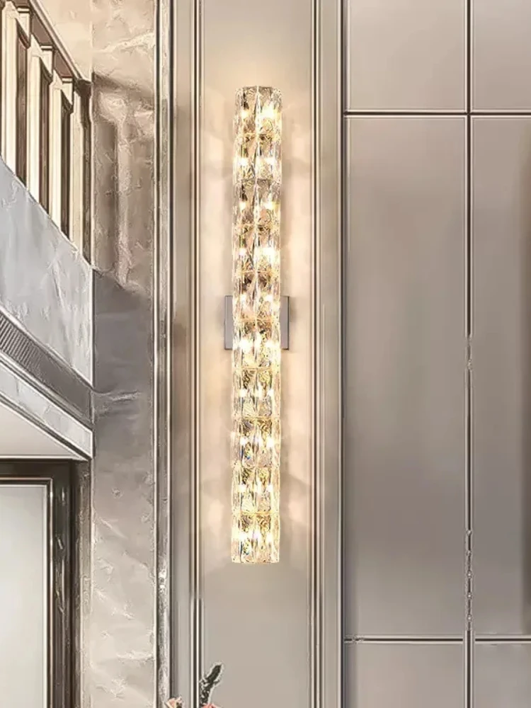 Moderne haut de gamme cristal mur Led lumières nordique luxe salon chambre chevet longue hôtel Villa salle à manger couloir support lampes
