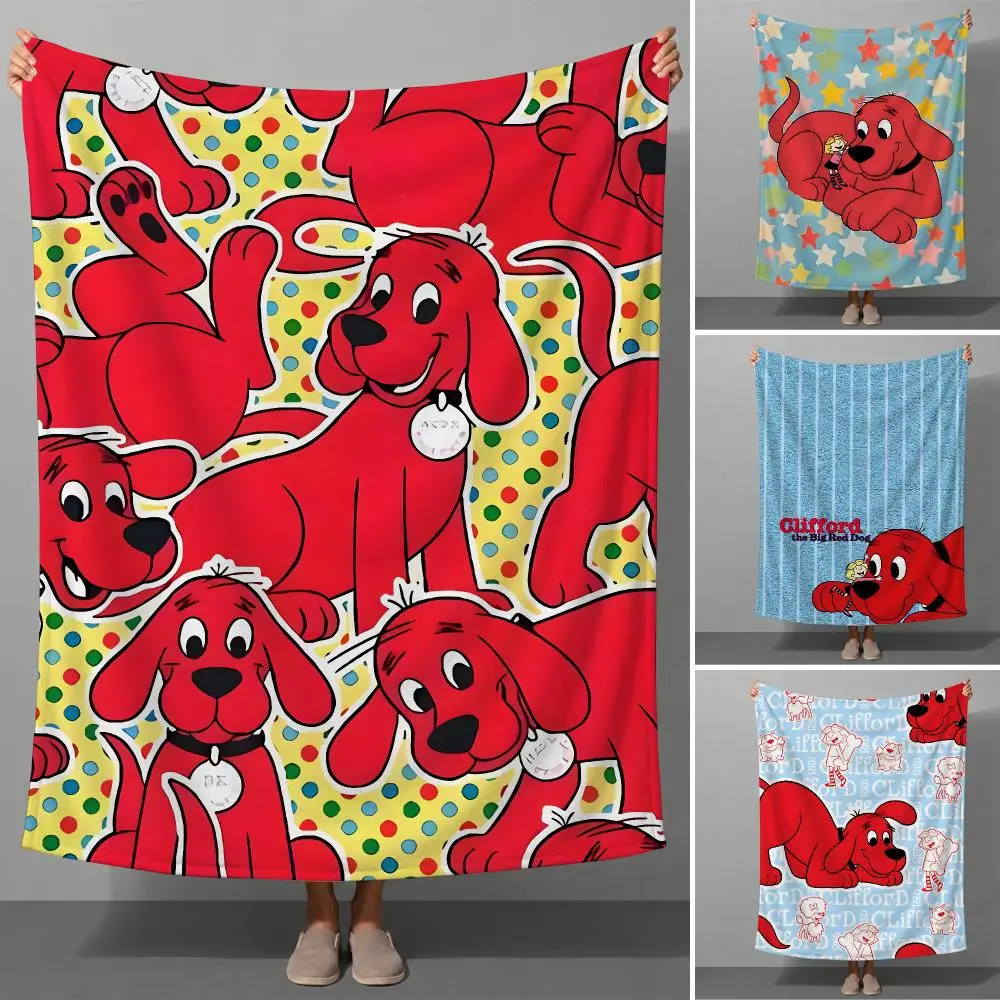 Kids C-Clifford The Big Red Dog Gift Throw Soft Flannel Throw Blanket for Couch Bed Sofa Warm Cozy Lightweight All Season