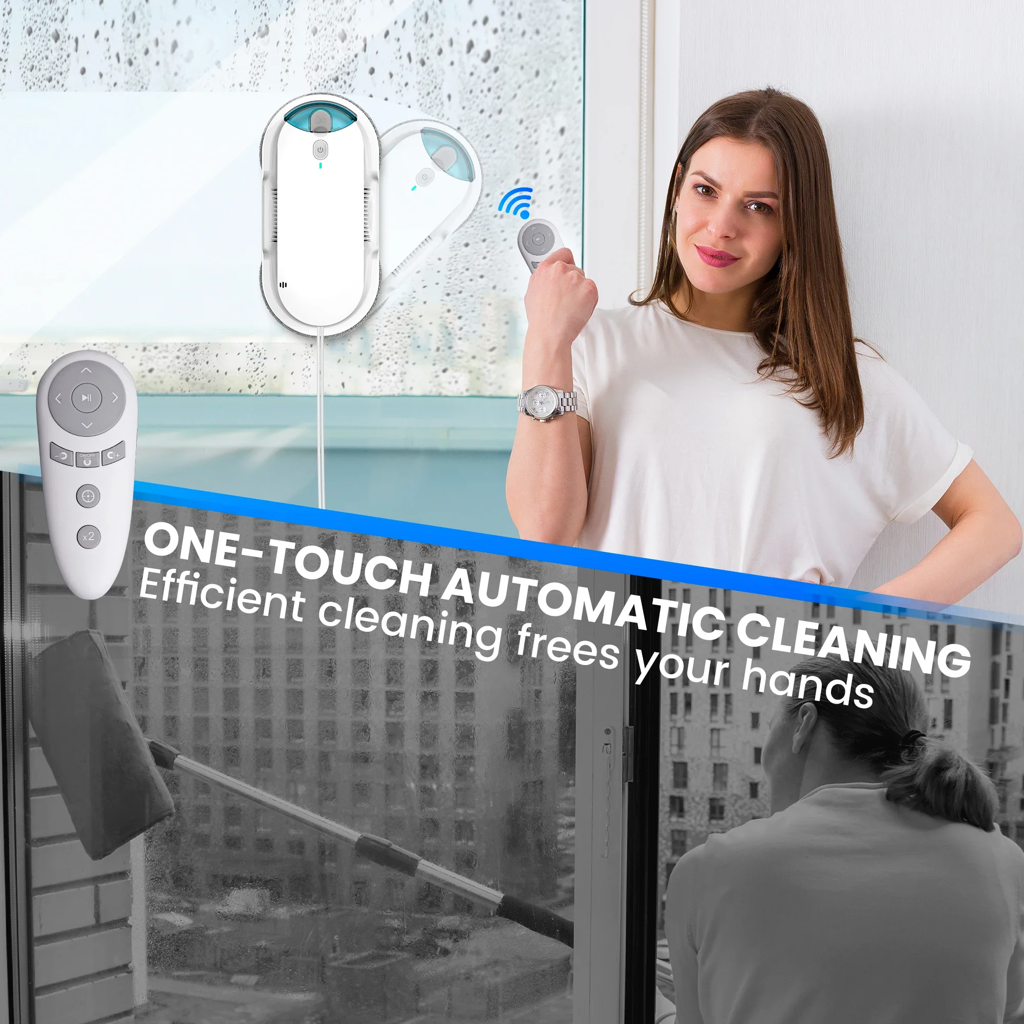 Smart window cleaning robot hotel apartment home electric remote control glass cleaning robot lazy window cleaning machine