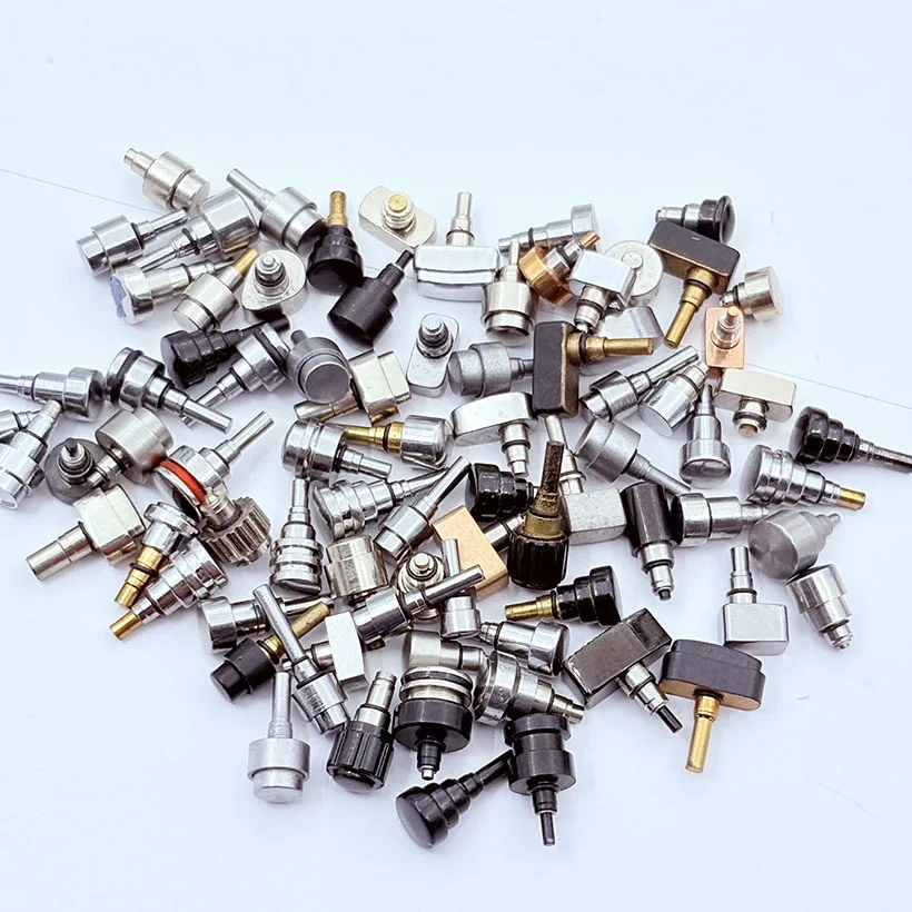 Uhrenzubehör, Uhr, verschiedene Tastentasten, verschiedene Größen, Farben, zufällige Lieferung, 1 Beutel mit ca. 60 Stück gemischter Knopf