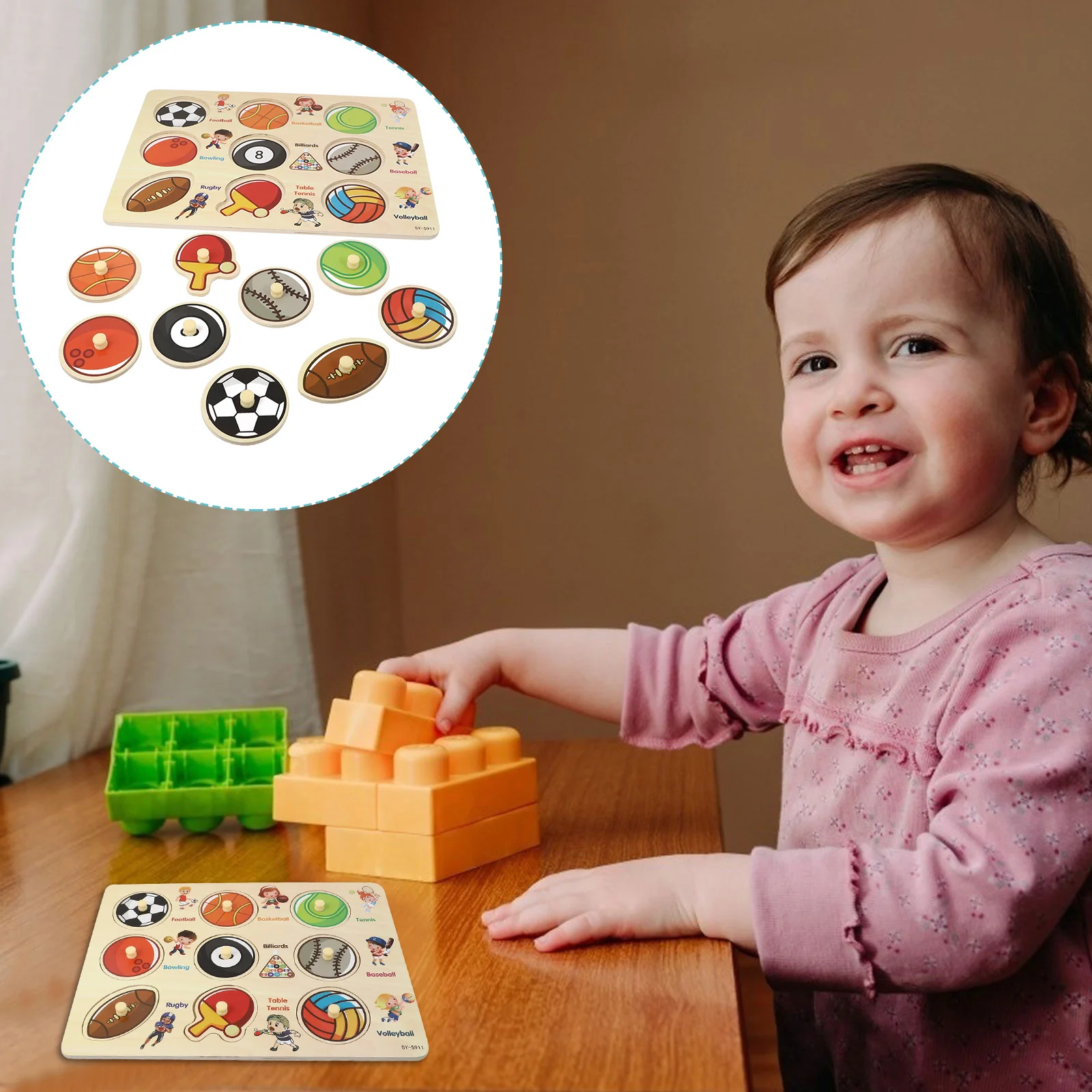 1 set 1 Set Wooden Jigsaw Puzzle For Kids Educational Matching Portable Cartoon Wood Puzzle Board Game Children Learning Gift