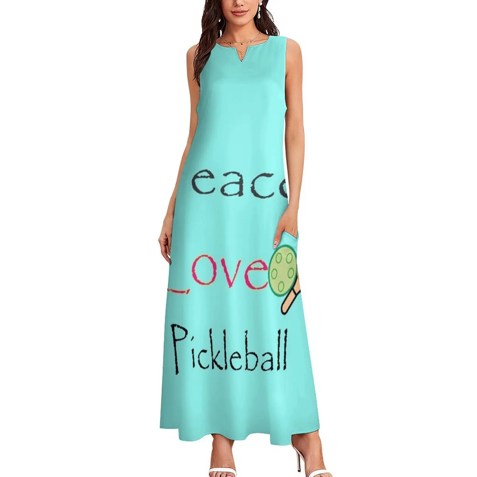 Pickleball shirt, Peace love pickle, funny Pickleball, Pickleball vintage, Pickleball Designs Long Dress