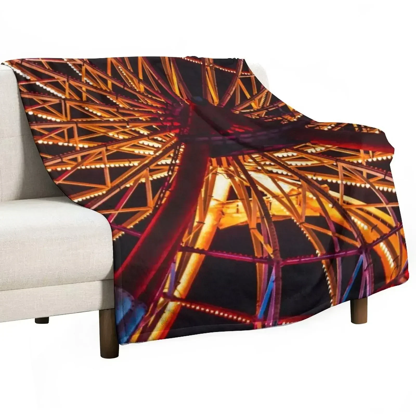 

New Ferris Wheel Big Wheel Throw Blanket Plaid For Decorative Sofa For Sofa Thin Soft Blankets