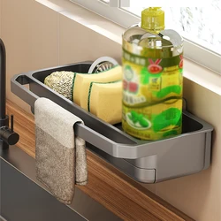 Kitchen Organizer Sink Drain Rack Self-Draining Shelf Sponge Holder Dishcloth Faucet Storage Soap Drainer Kitchen Accessories