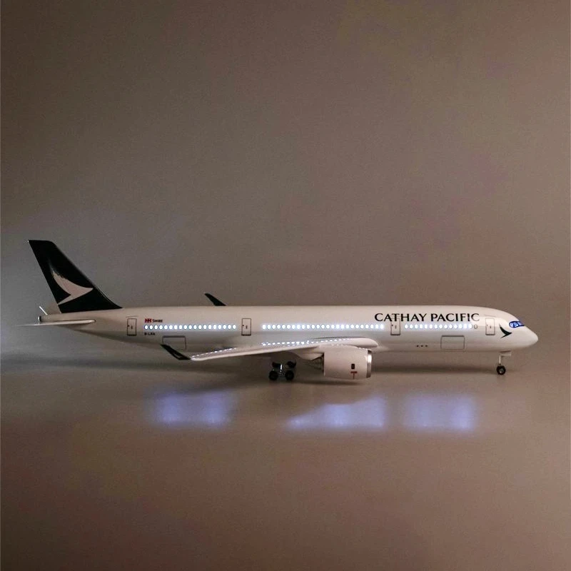 47CM 1/142 Scale Airplane A350 B747 Cathay Pacific Airline Model W Light Landing Gears Diecast Resin Plane For Collection