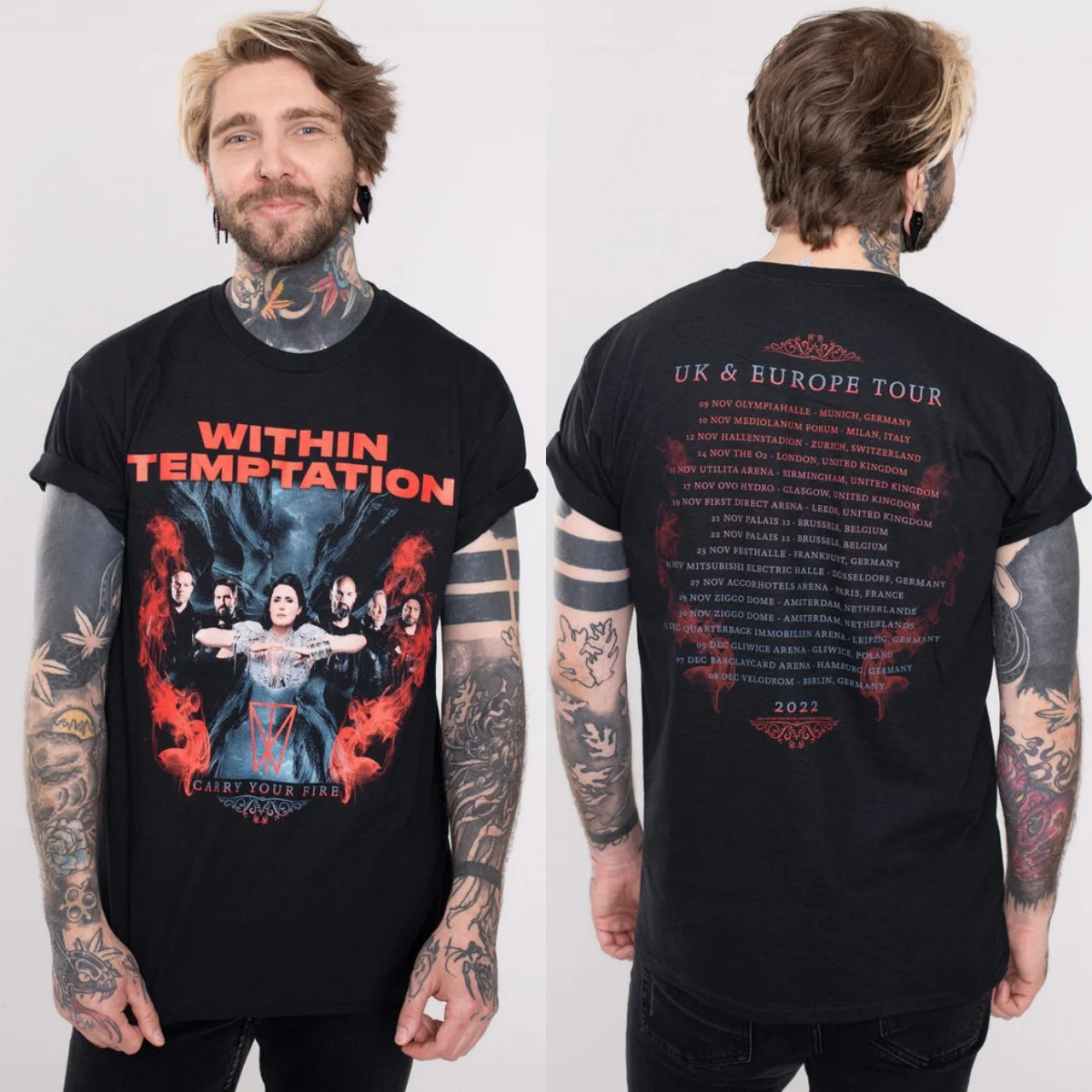 New Within Temptation Graphic Cotton T-shirt Unisex Summer Short Sleeve Fashion Brand Tee Luxury Casual Vintage Tees - view 4