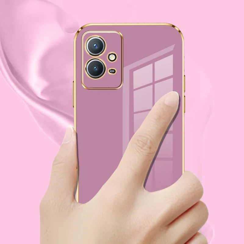 For vivo Y55 5G Case vivo Y75 5G Y30 5G Vivo Y55s 2023 Phone Case V2127 V2154 V2142 Luxury Square Plating ShockProof Back Cover