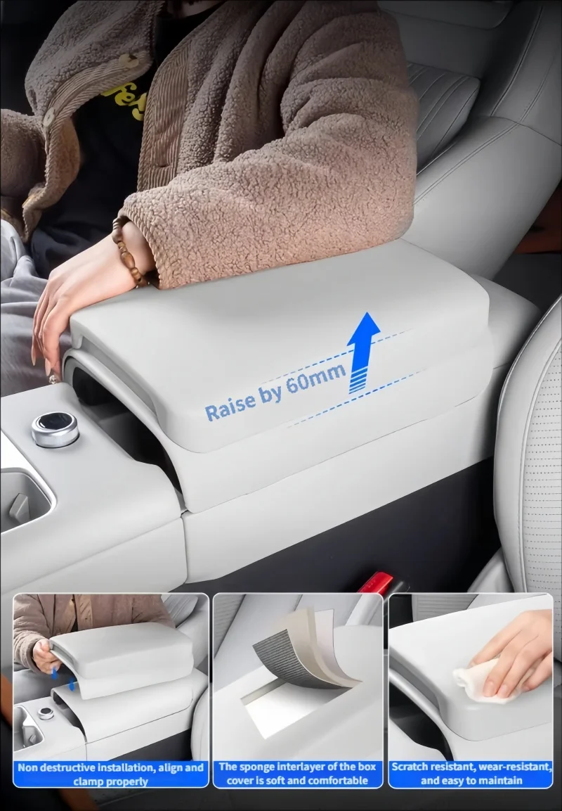 Car Armrest Increased Height Cover Storage Box Fit for BYD Leopard 7 Titanium 7 Car Armrest Box Protective Cover Upgrade Parts