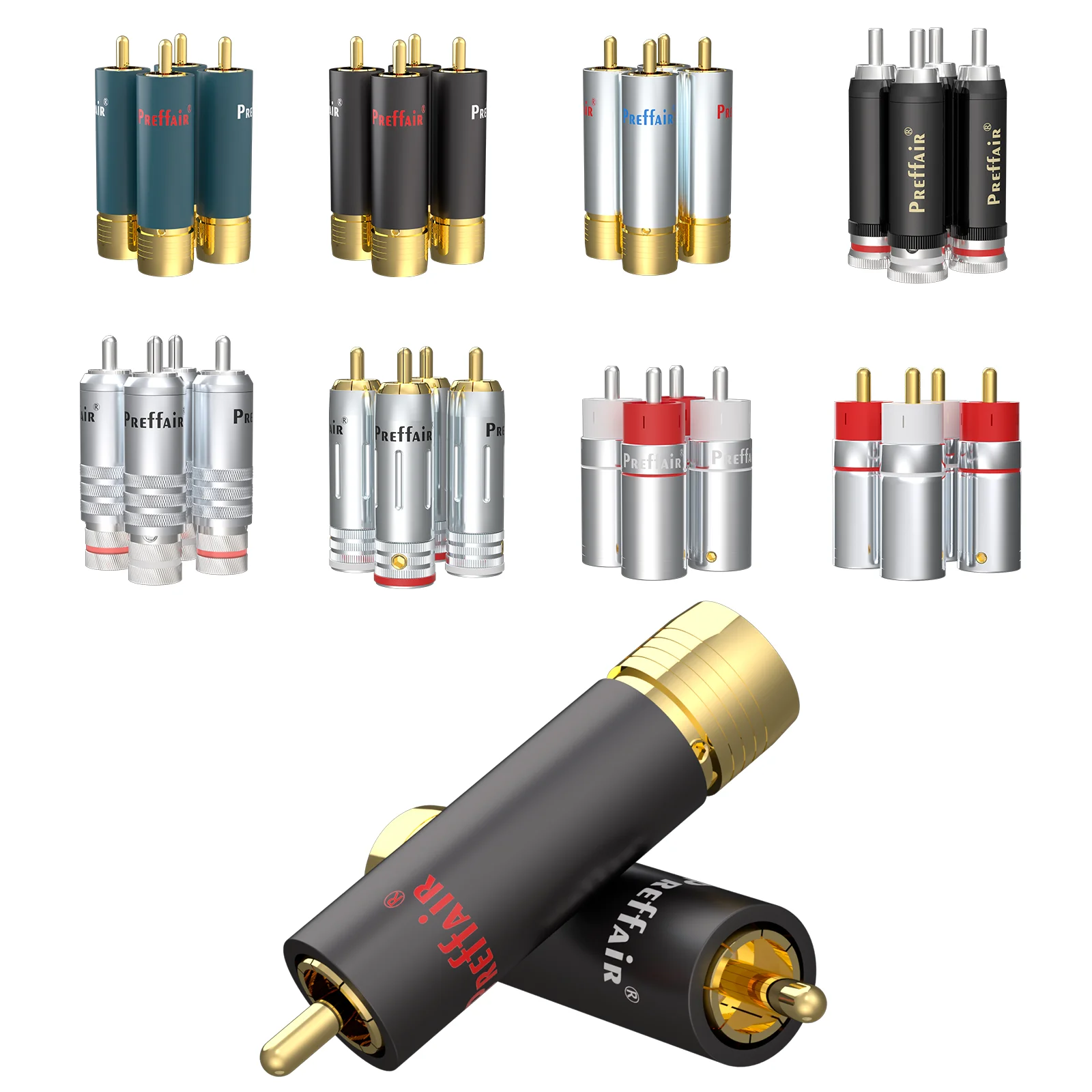 Hifi RCA Adapter screw locked and Solders rca plug Suitable for 9mm Cable RCA Jack Cable Connector Adapter