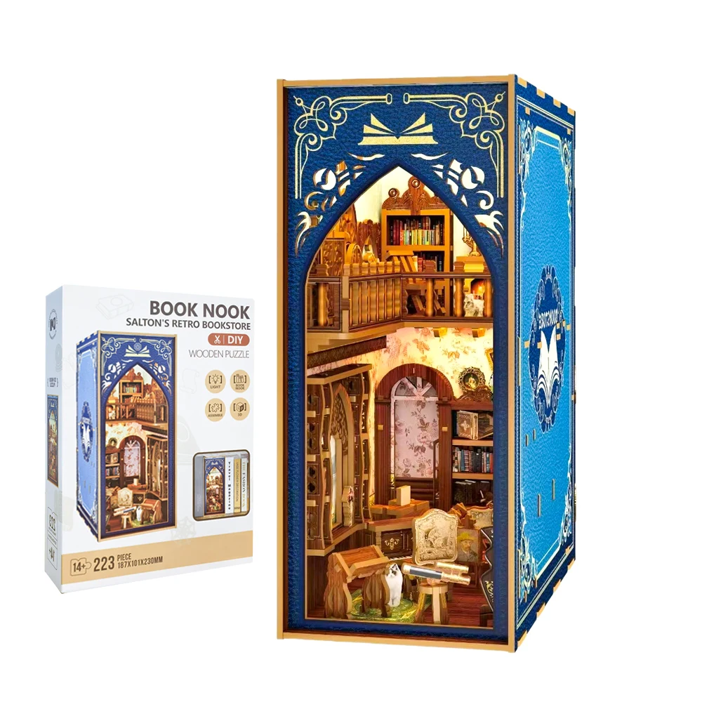 Model Kit Vintage - DIY LED 3D Wooden Book Nook