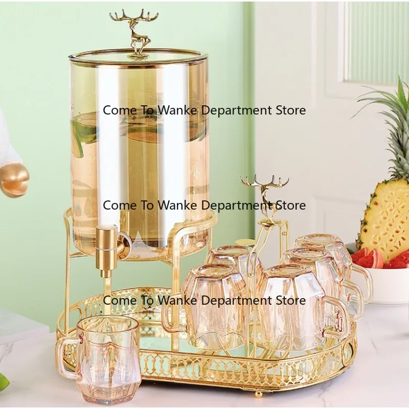 Large Capacity Glass Water Pitcher Set Heat Resistant Cold Water Jug with Cups Teapot for Home Living Room
