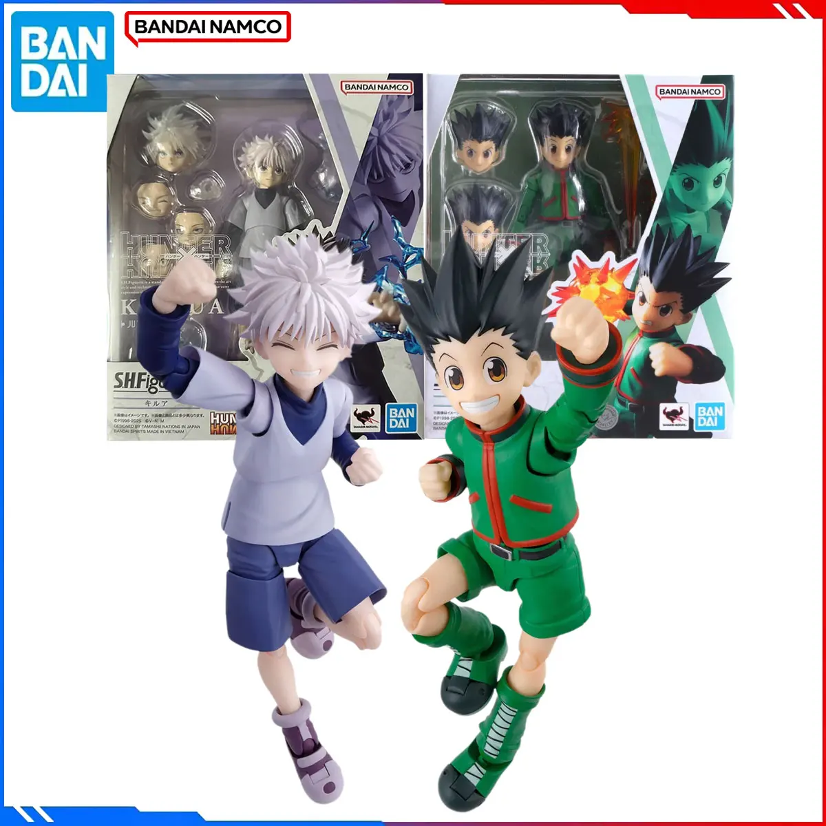 

Genuine Bandai Original HUNTER×HUNTER Figure Model Kits SHF Anime Figures Killua Zoldyck Gon Freecss Action Model Toys Gift Kids