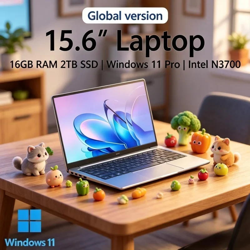 2026 Voguish Compactthin Laptop 15.6 16GB RAM SSD Intel N3700 Ingenious Gaming PC 1920*1080 Display Exotic Office Study