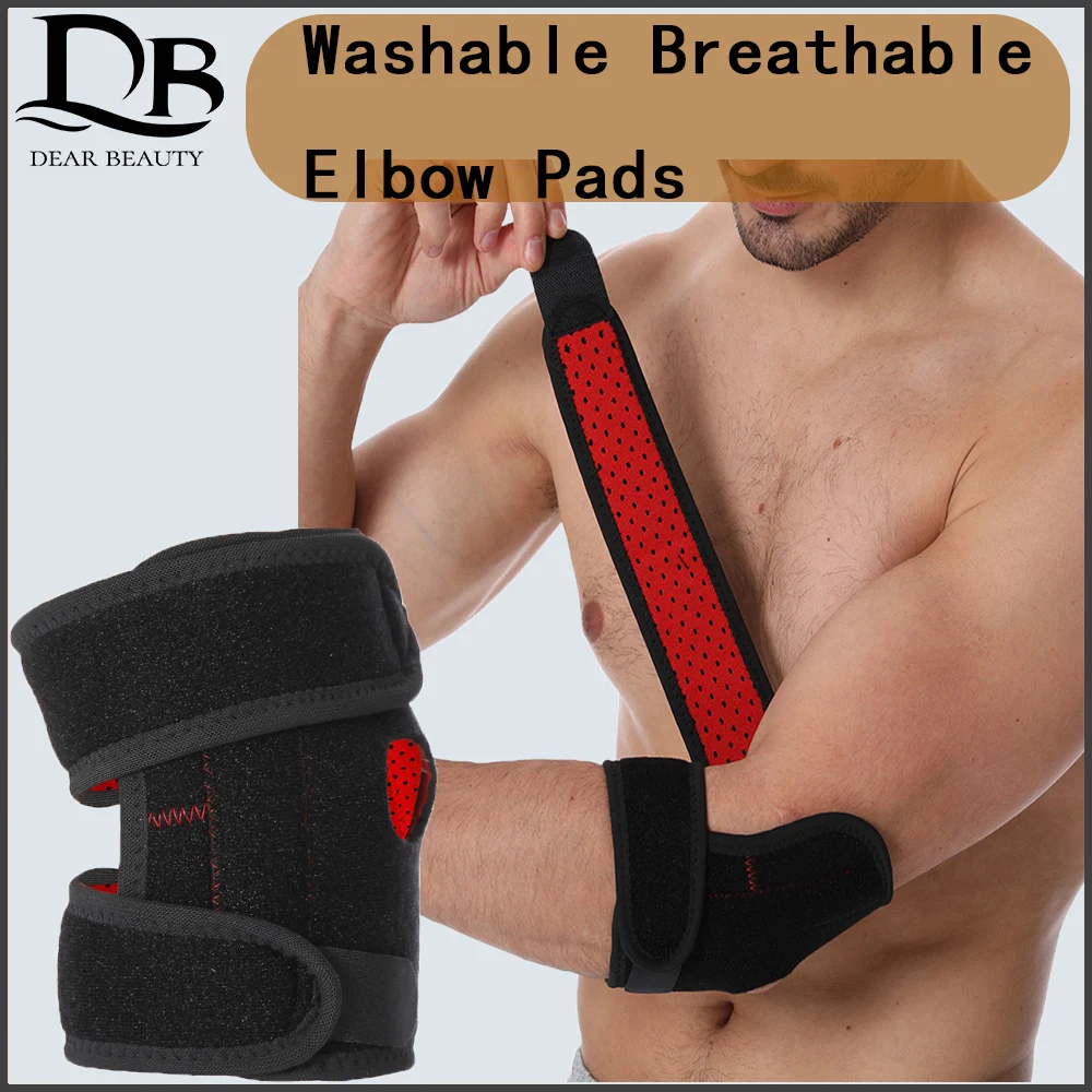 Washable Breathable Elbow Pads Sports Fitness Protection Prevent Collision Adjustable Spring Support Stabilize Joints Relaxation