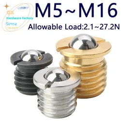 QX413 M5~M16 Factory Outlet Slotted Spring Ball Plunger Brass/Carbon Steel/Stainless Steel Set Bolt With Flange Positioning Ball