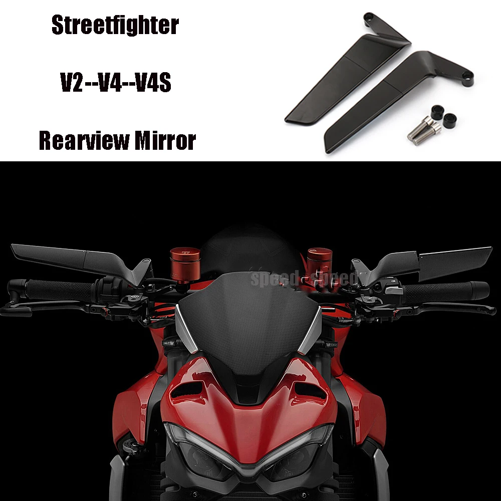 

For Ducati Monster 937 SP 2021 2022 2023 Motorcycle Streetfighter V4 S V4S V2 Rearview Mirror 360° Adjustable Rear View Mirrors
